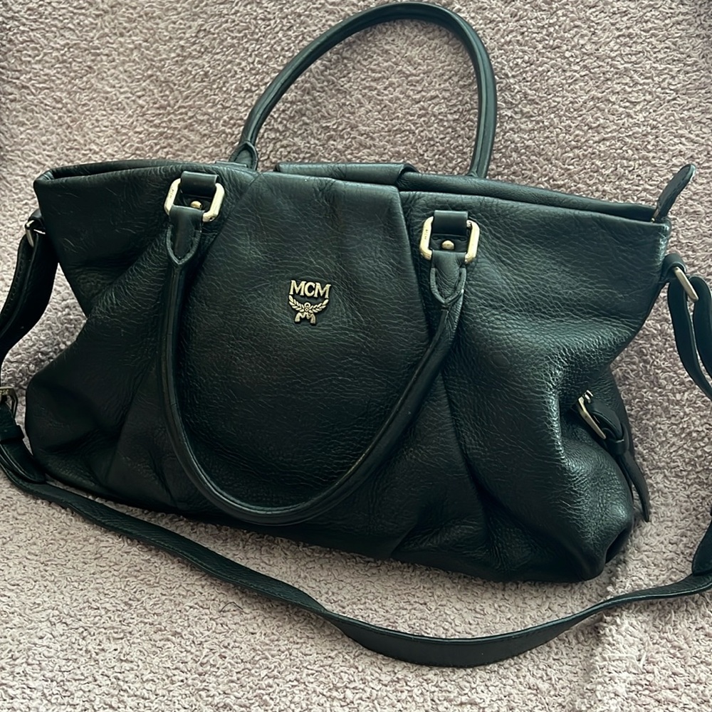 MCM two way leather bag
